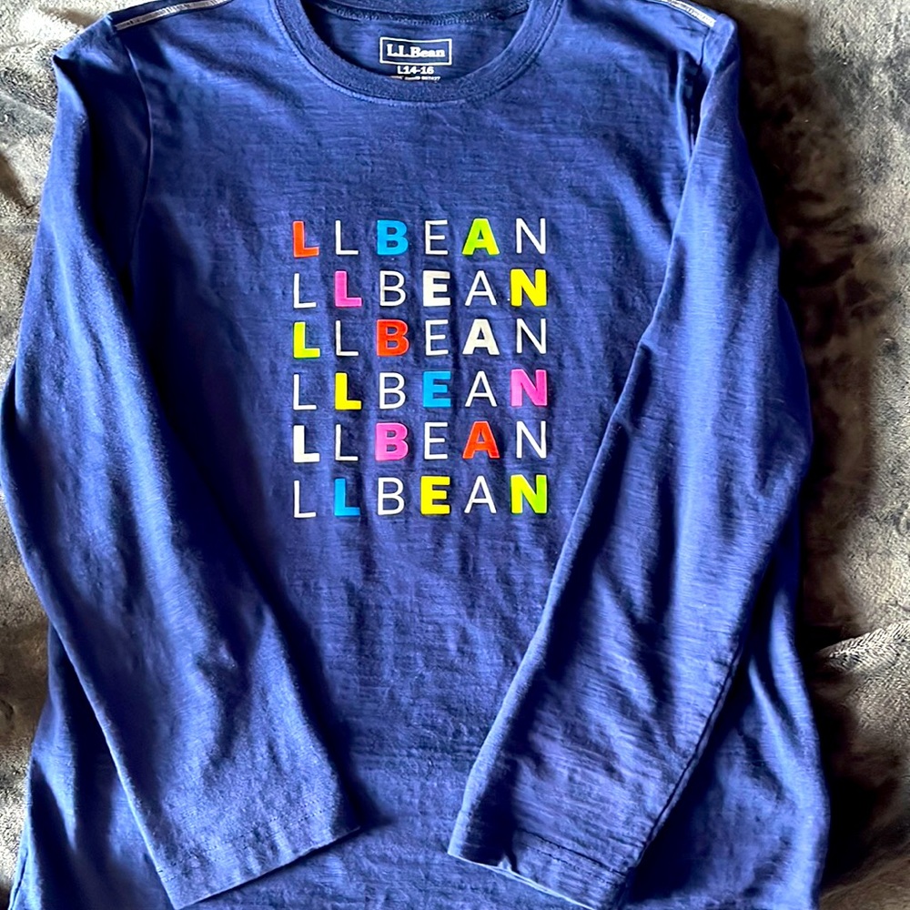 L.L.Bean Kids L14-16 Block Lettering Tshirt